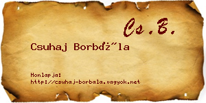 Csuhaj Borbála névjegykártya